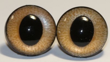 1 Paar Sicherheitsaugen 22 mm ovale Pupillen zartbeige schimmernd verschiedenfarbige Iris
